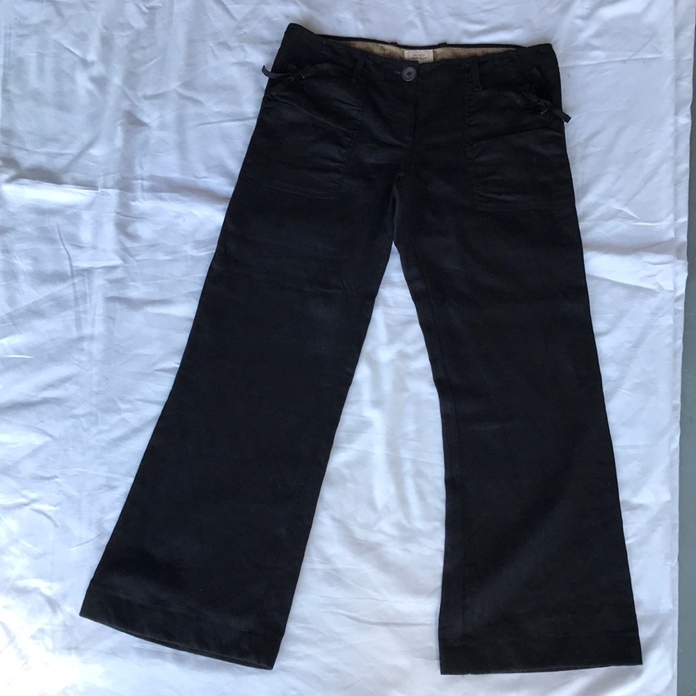 Anthropologie AVOCA black linen pants size 2.